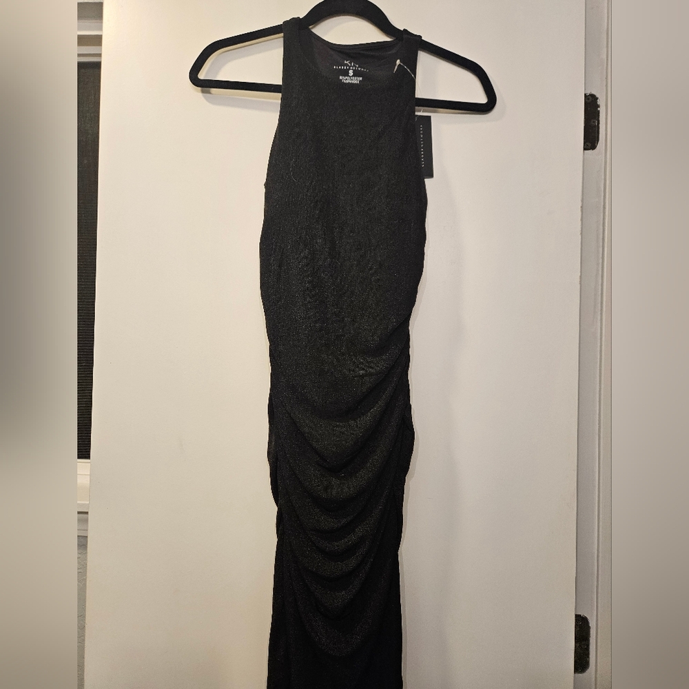Klassy Network Elegant Black Textured Dress